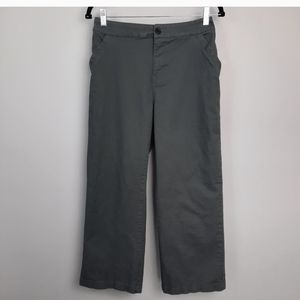 Pact Gray High Rise Wide Leg Crop Pants size Medium